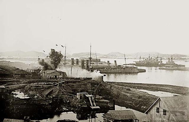 Обстрел кораблей в Порт Артуре